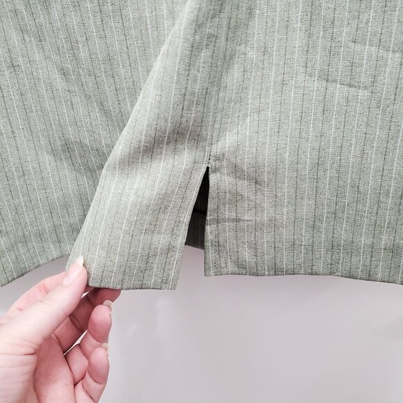 Briggs New York Vintage Mint Green Pinstripe Academia Pencil Skirt‎ Plus 20W - Picture 3 of 7